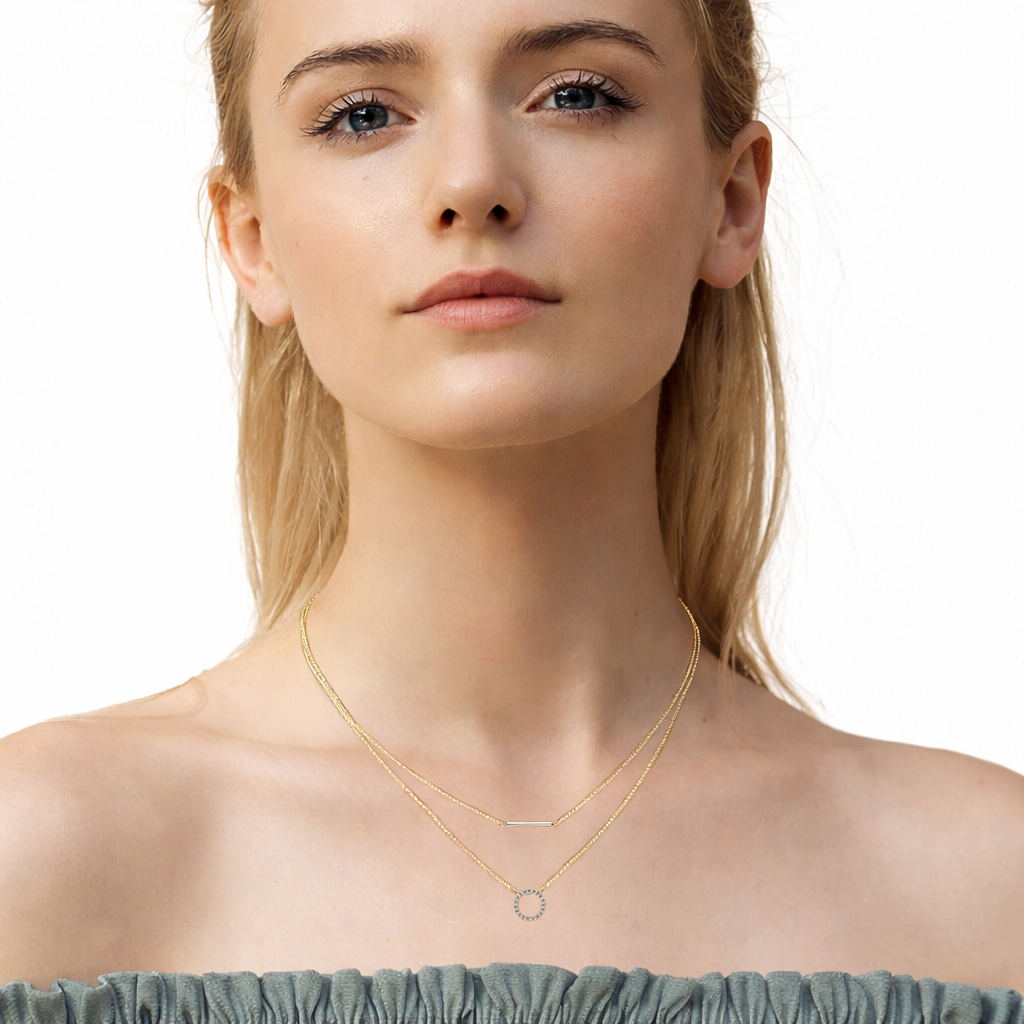 Orbit Layered Necklace (GOLD AND METAL)