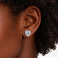 Load image into Gallery viewer, Crystal Heart Stud Earrings (LENGTH AND WEIGHT)
