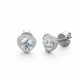Load image into Gallery viewer, Crystal Heart Stud Earrings (LENGTH AND WEIGHT)
