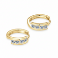 Load image into Gallery viewer, Stellar Cycle Hoop Earrings (DIMENSIONS & GOLD)

