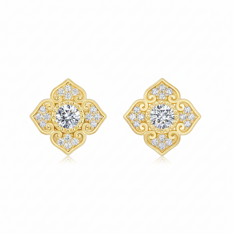 Flower Stud Earring (Dimensions)