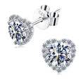Load image into Gallery viewer, Crystal Heart Stud Earrings (LENGTH AND WEIGHT)
