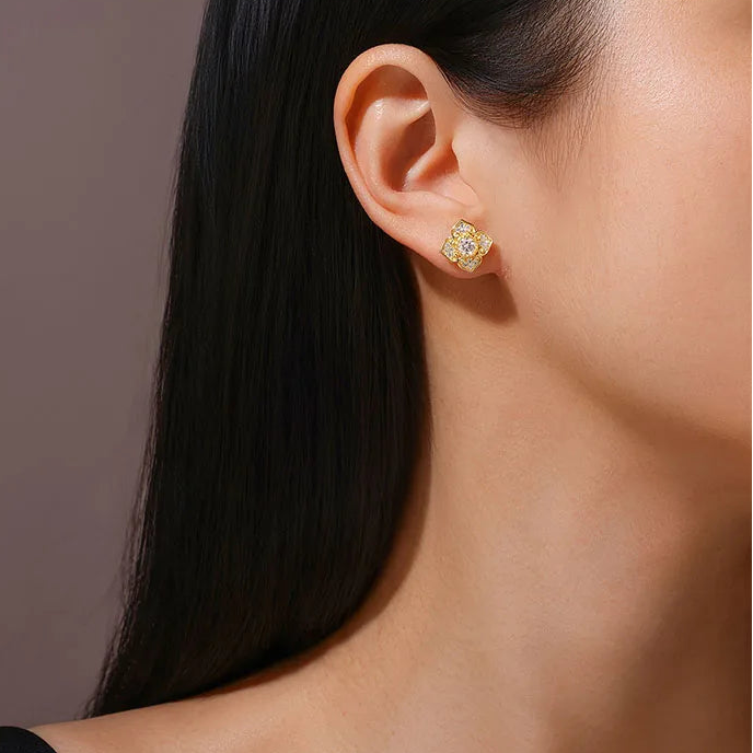 Flower Stud Earring (Dimensions)