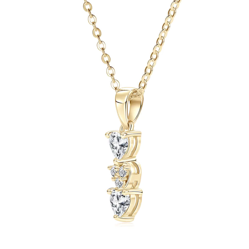 Triple Heart Pendant Necklace (GOLD & CARAT)