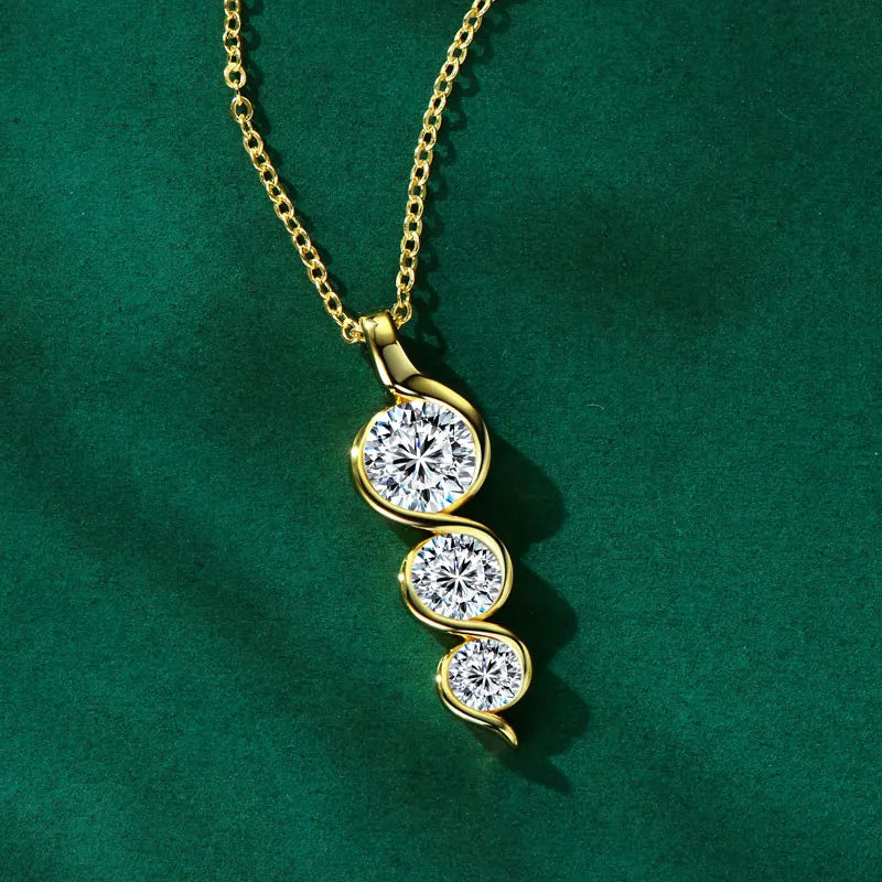 Twisted Stones Pendant Necklace (GOLD/CARAT/WEIGHT)