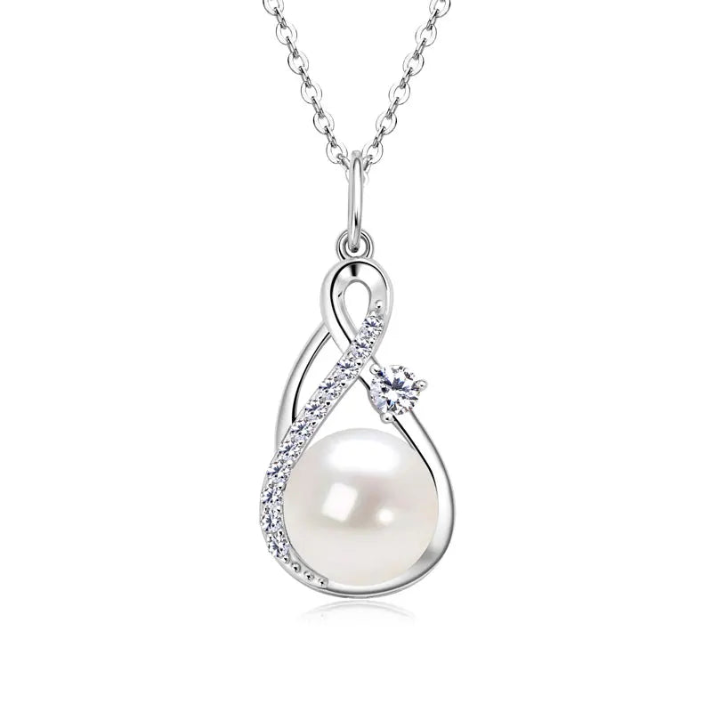 Infinity Pearl Pendant Necklace (WEIGHT AND GOLD)