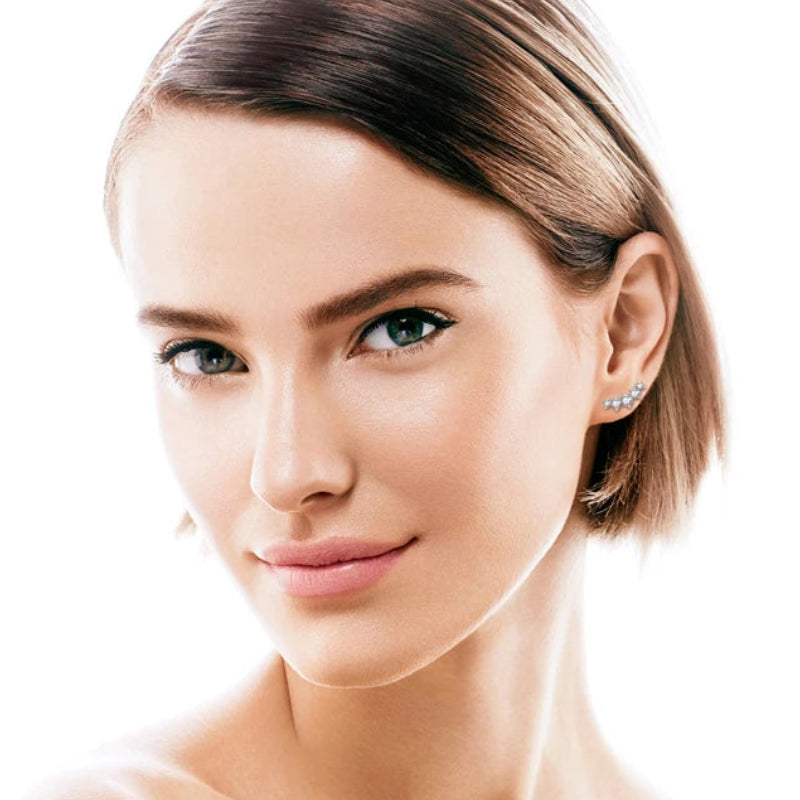 Curved Climber Stud Earrings (Carat & Gold)