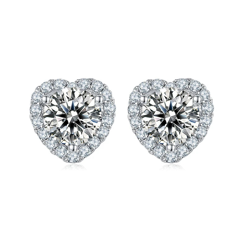 Crystal Heart Stud Earrings (LENGTH AND WEIGHT)