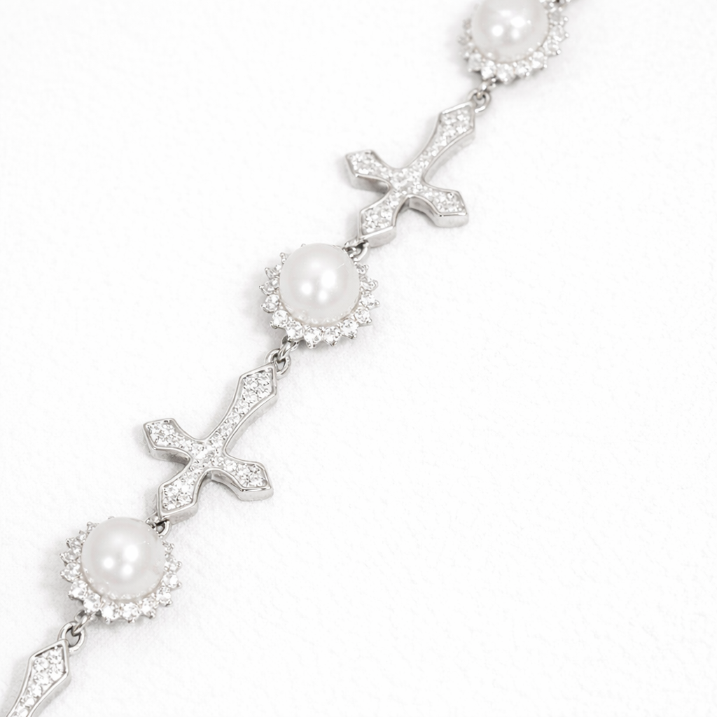 Cross & Pearl Bracelet